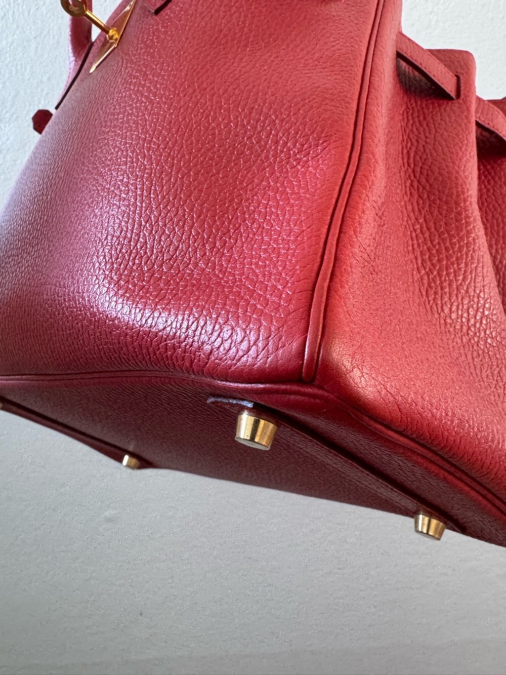 ❌SOLD❌Hermes Rouge Vif Ardennes Leather Birkin 30 with Gold Hardware - Picture 9 of 12